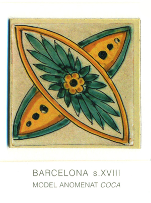 Iman del model de rajola anomenat “coca”. Barcelona, segles XVIII